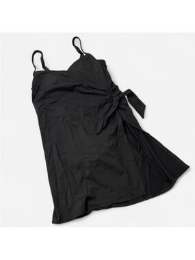 Lands' End Black Swim Dress Size 6 Long Torso NWT